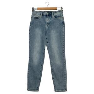 Judy Blue Jeans Womens 26 Blue High Rise Tapered Leg Stretch Denim Classic Boho